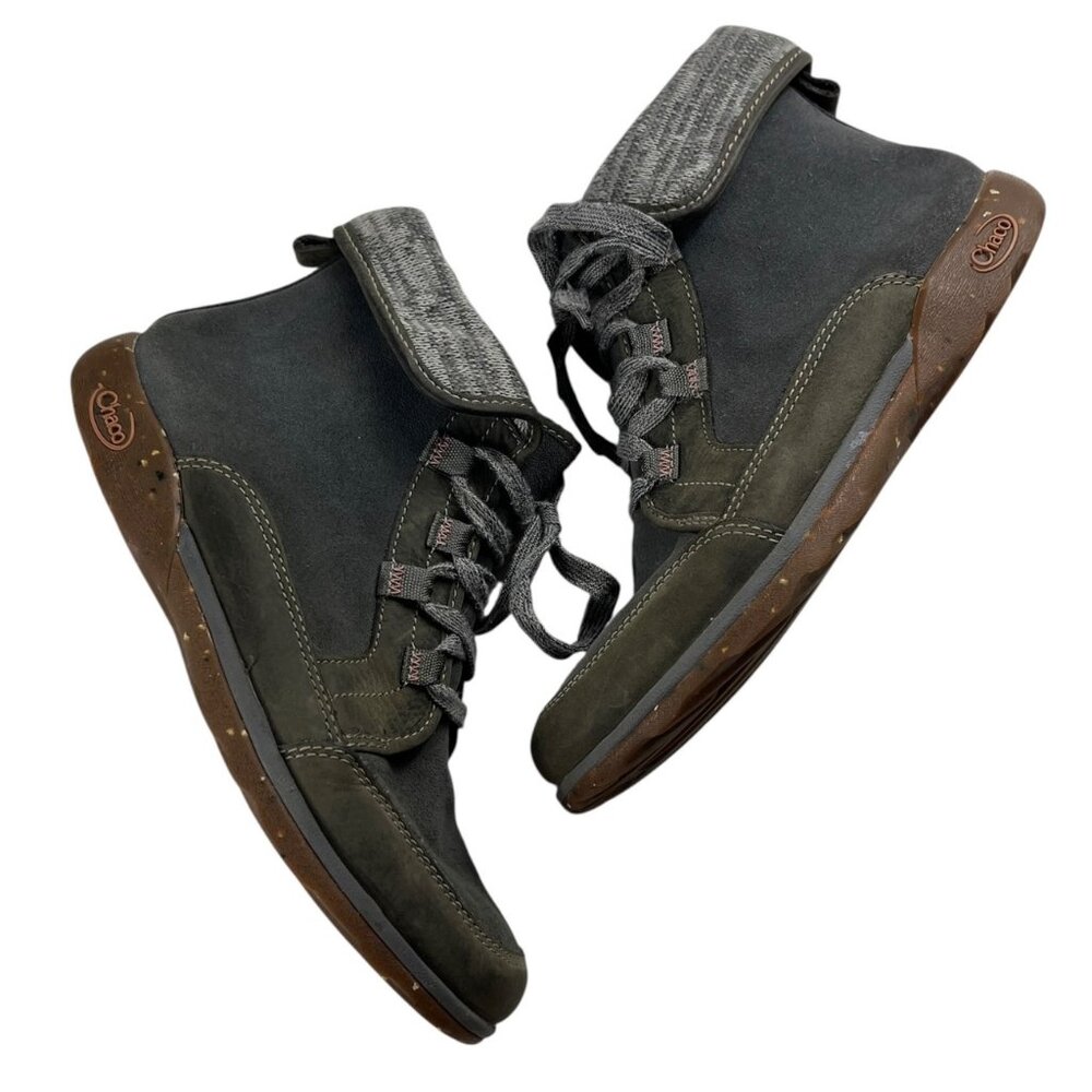 Chaco Women's Gray Waterproof Leather Ankle Boots Wool Collar Size 8 Outdoor - Picture 9 of 16